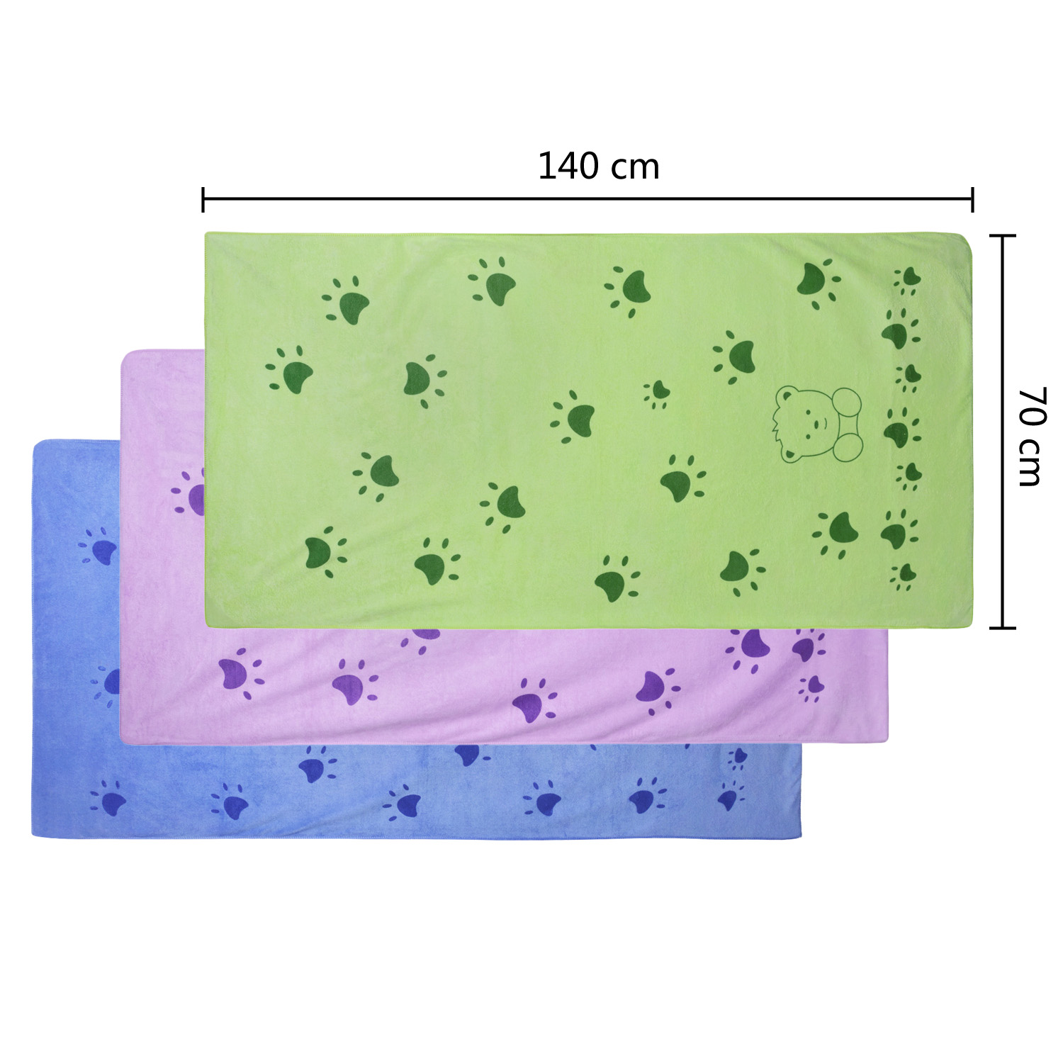 Soft Absorbent Cartoon Print Embossed Bath Towel