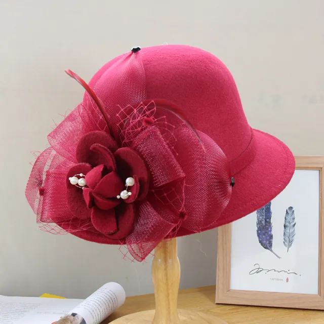 British Fashion Warm Bowler Hat Wine Red - Shop at LoveMi