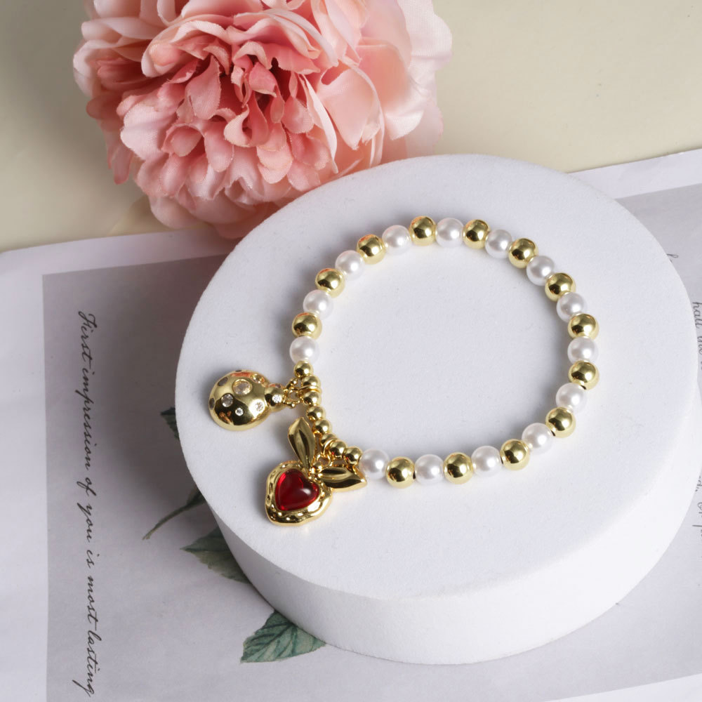 New Drip Oil Rabbit Love Pearl Bracelet