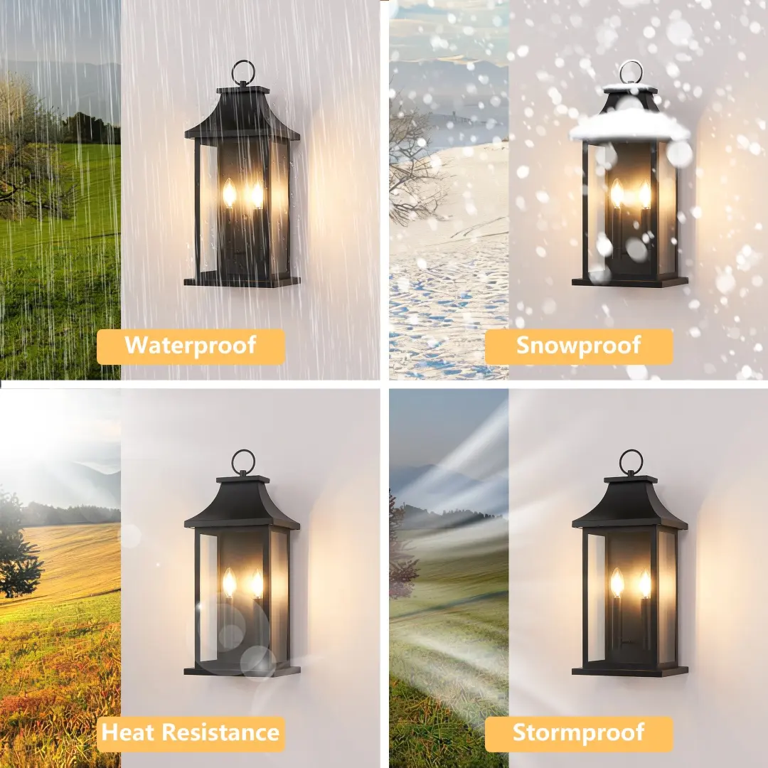 Outdoor Wall Lantern 2-Light, 22in Large Outside