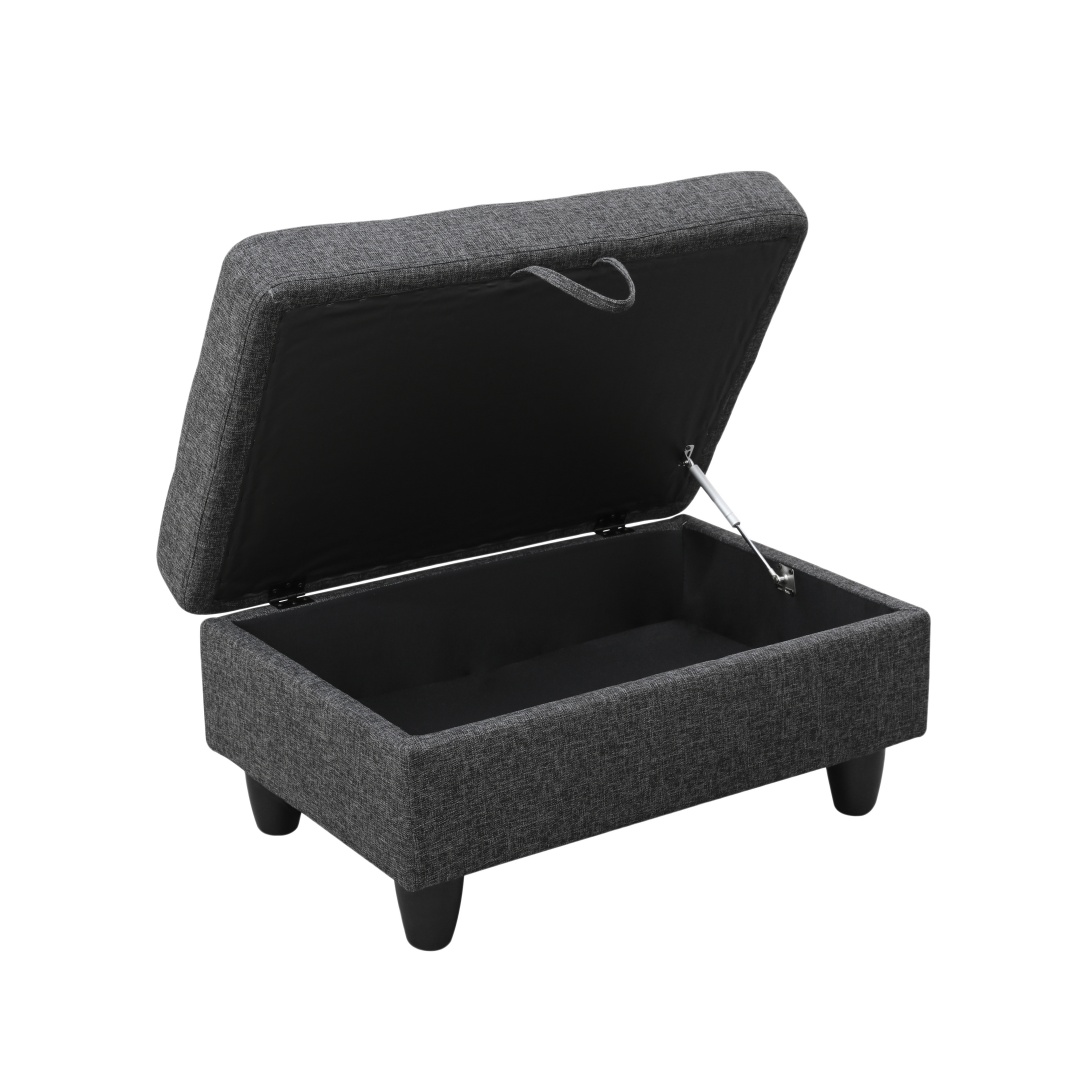 Pickup Only--Black Grey Linen 3-Piece Couch Living Room Sofa Set