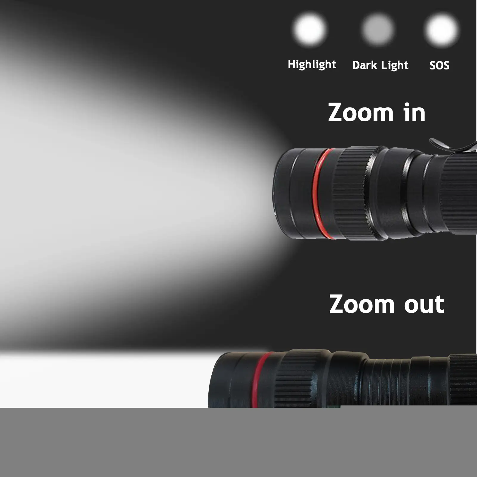 LED Flashlight USB Rechargeable Tactical Zoom Torch Most Powerful Mini Pen Light