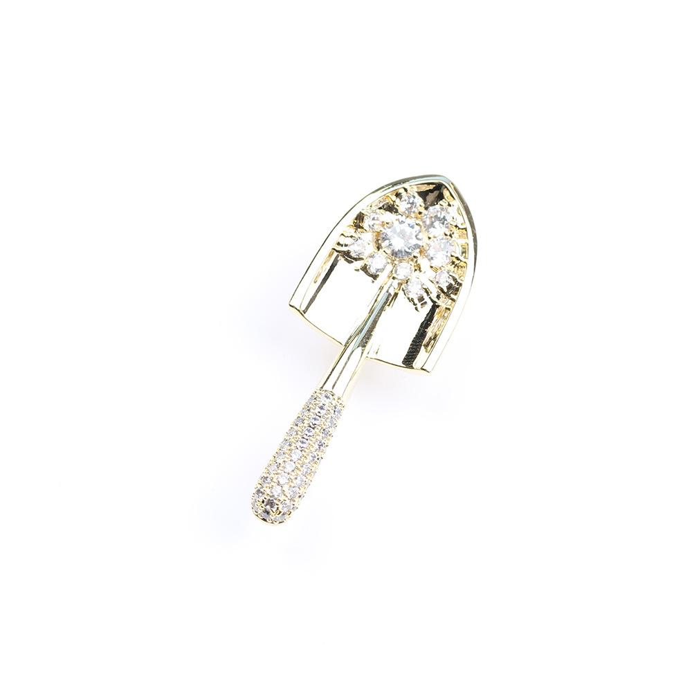 Micro-inlaid Zircon Temperament Fashion Small Snow Shovel Pin