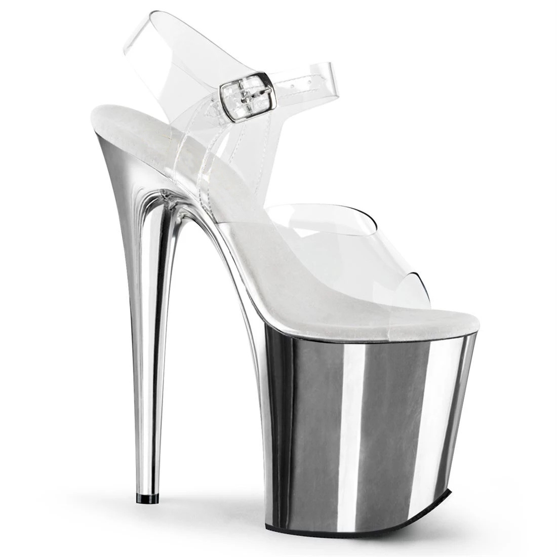 20cm Water Platform High Heels Leather Transparent Upper Sandals