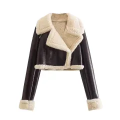Women's Short Lapel Long Sleeve Slim Fashion Personality Jacket Jacket - Black - View 1