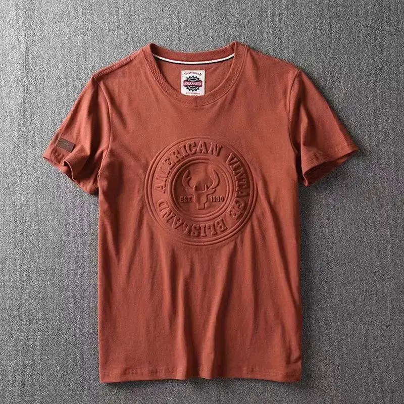 3D Printed Round Neck Short-sleeved T-shirt Casual Hong Kong Style