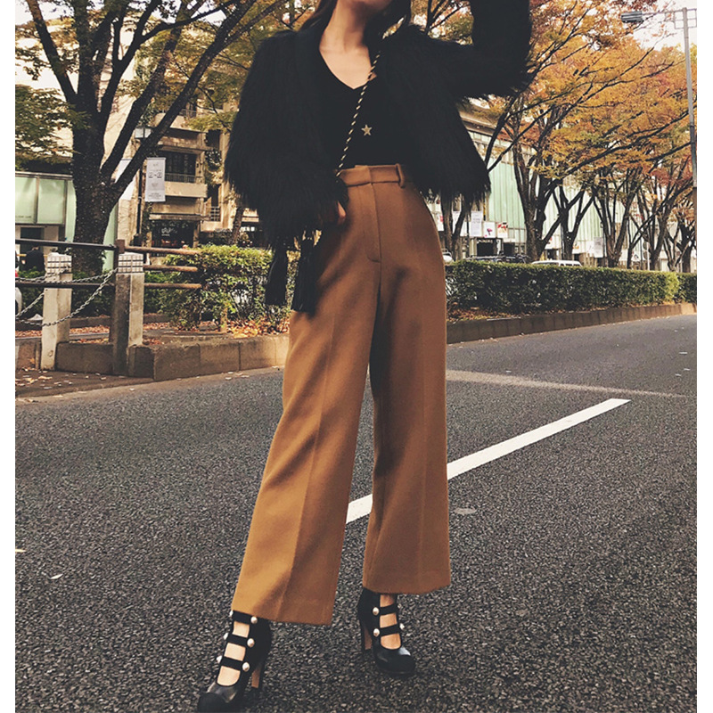 Title 3, Ginger Thick Warm Woolen Wide-leg Pants