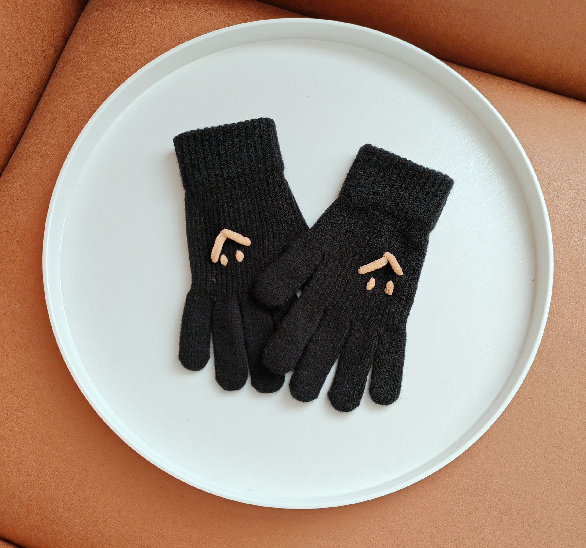 Smiley Gloves Black