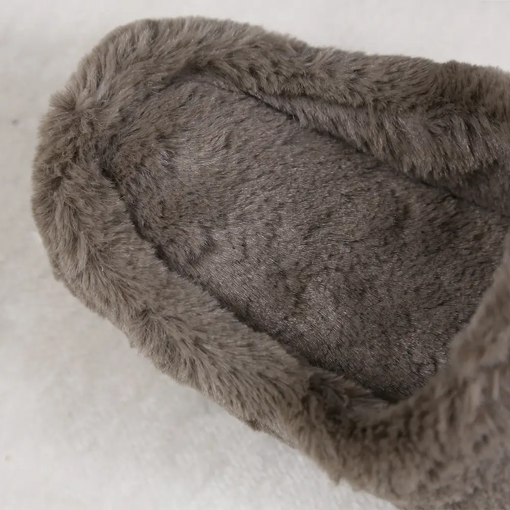New Women's Coral Fleece Home Slippers Solid Color Casual Simple Warm Closed Toe Home Indoor Plush Cotton Slippers Women