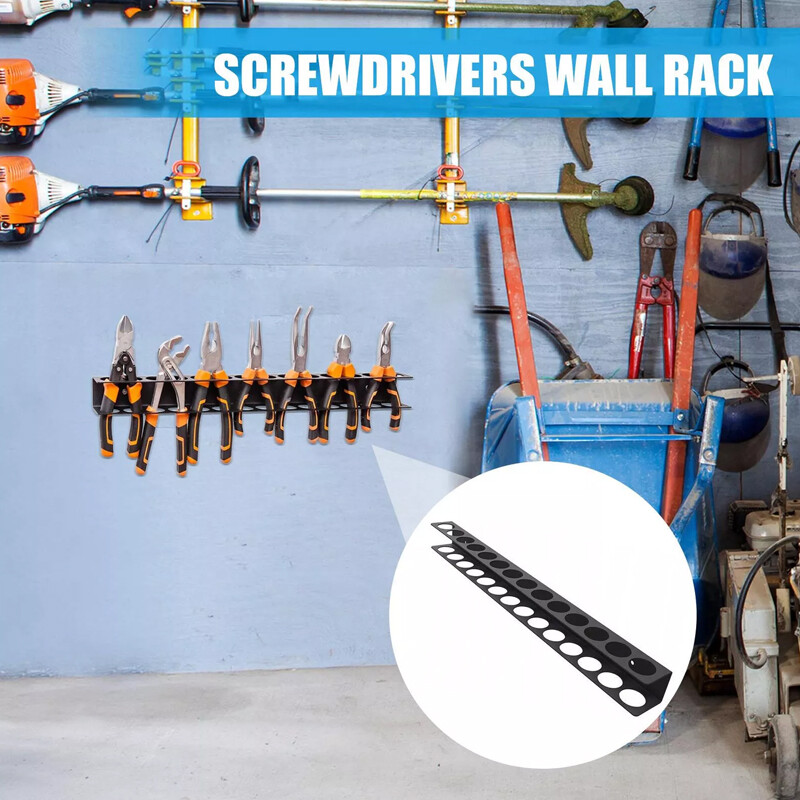 Wall Mount Holds 14 Screwdrivers Tool Rail Rack Holder Screwdriver Organiser — image 7