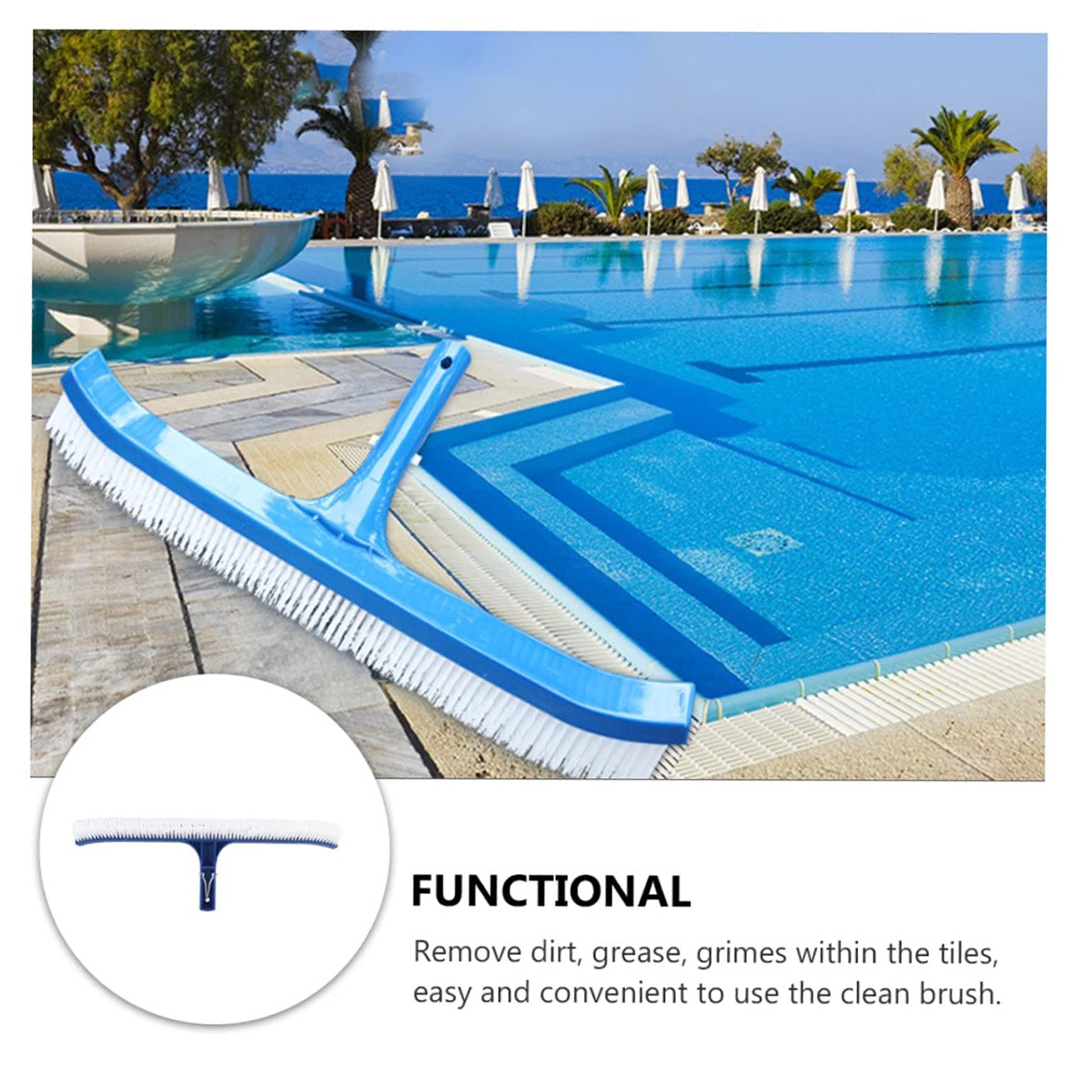 Plastic Pool Brush Cleaning Tool For Swimming Pool Spa Fish Pond Garden Fountain