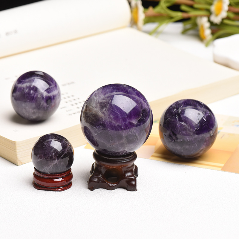 Crystal Fantasy Purple Ball Polished Gemstone Crystal Ball