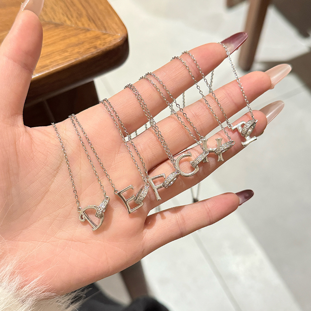 26-Letter Diamond-Embedded Unique Design Necklace For Women