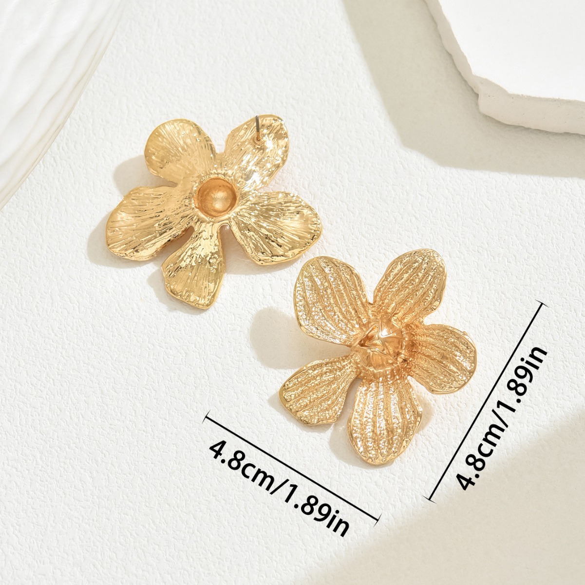 European American Cross-border Women Earrings, Unique Exaggerated Flower & Water Drop Niche Design Stud Earrings, Fashion High-end Ear Jewelry For Ladies