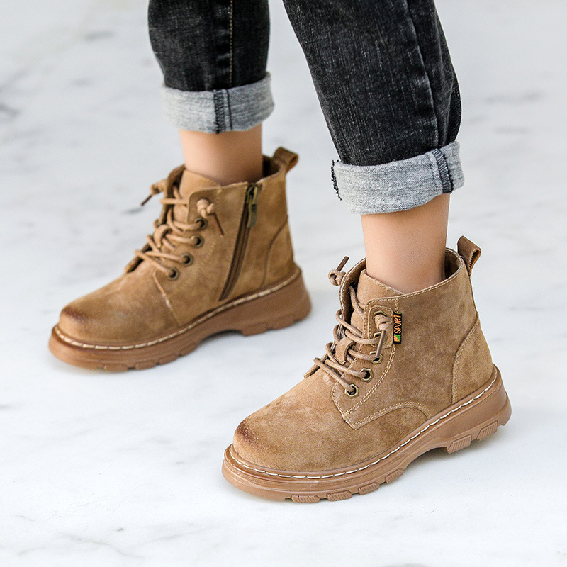 CUHK Children's British Baby Soft-soled Cowhide Cotton Boots — foto 4