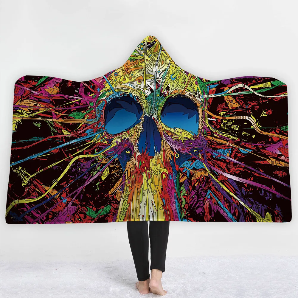 Hooded blanket cape - D Lamb Fleece