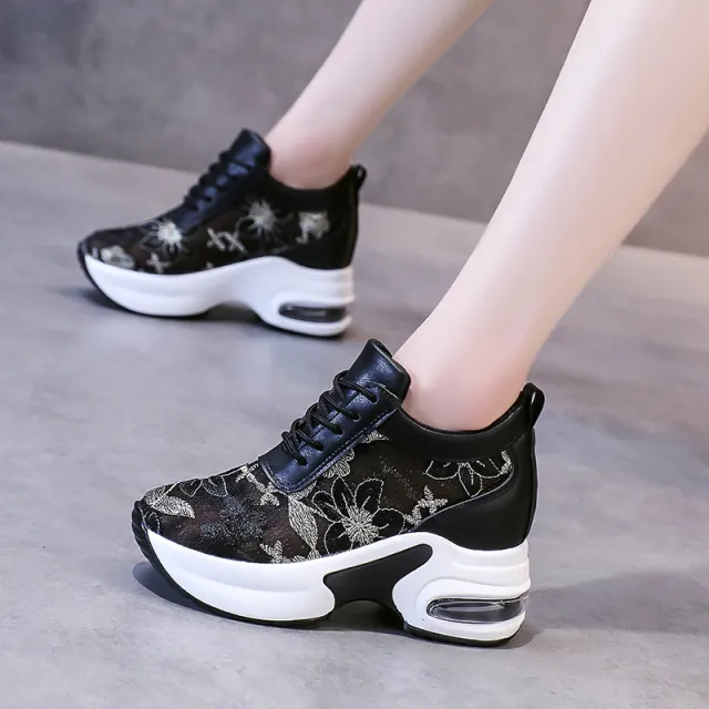 Spring New Sports Style Mesh Lace Casual Shoes Black - Shop at LoveMi
