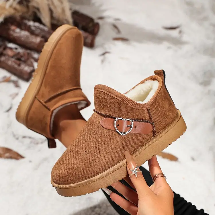 Women's Thickened Ankle Snow Boots, Korean Style
