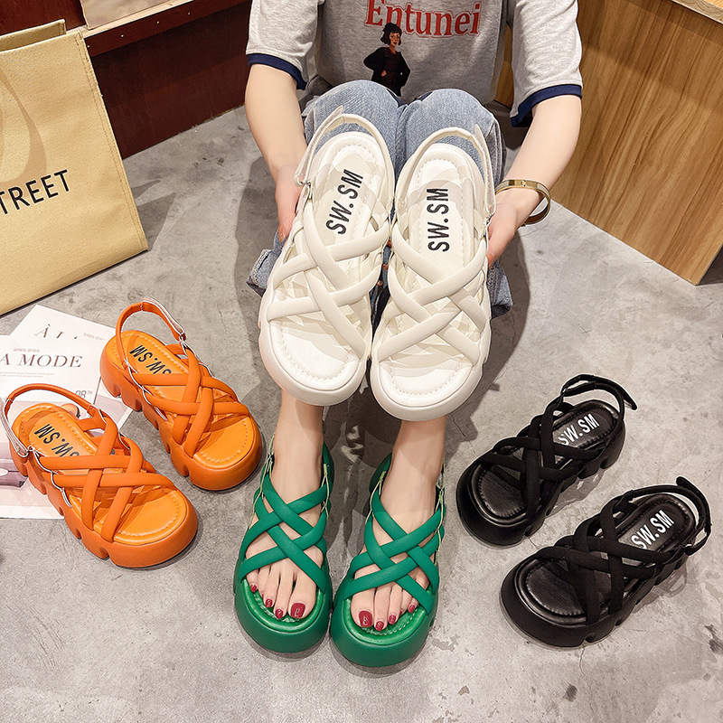 Women's New Style Sports Casual And Versatile Muffin Thick Soled Sandals