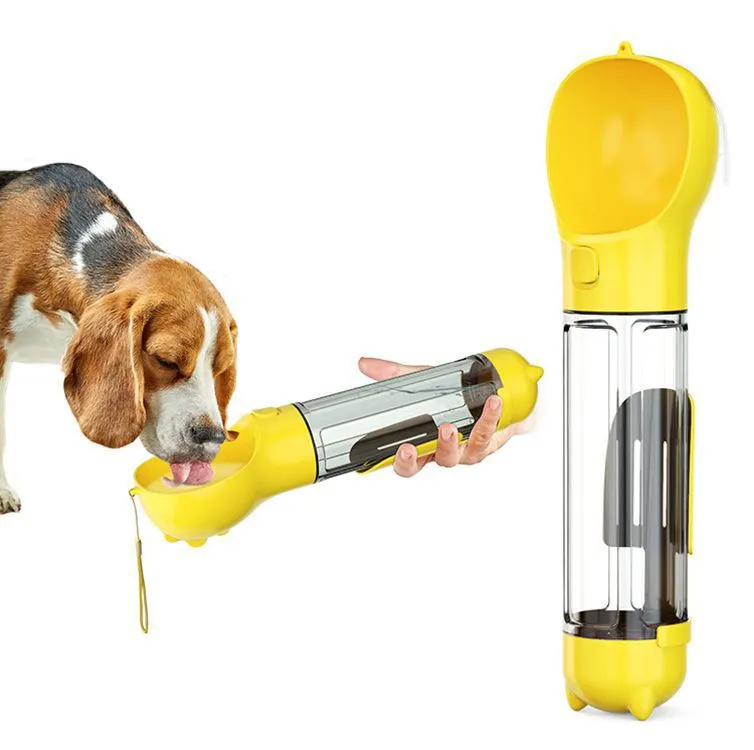300 500ml Portable Multifunction Dog Water Bottle Food Feeder For Big Dogs 3 In 1 Poop Dispenser Puppy Pet Travel Drinking Bowls – image 10