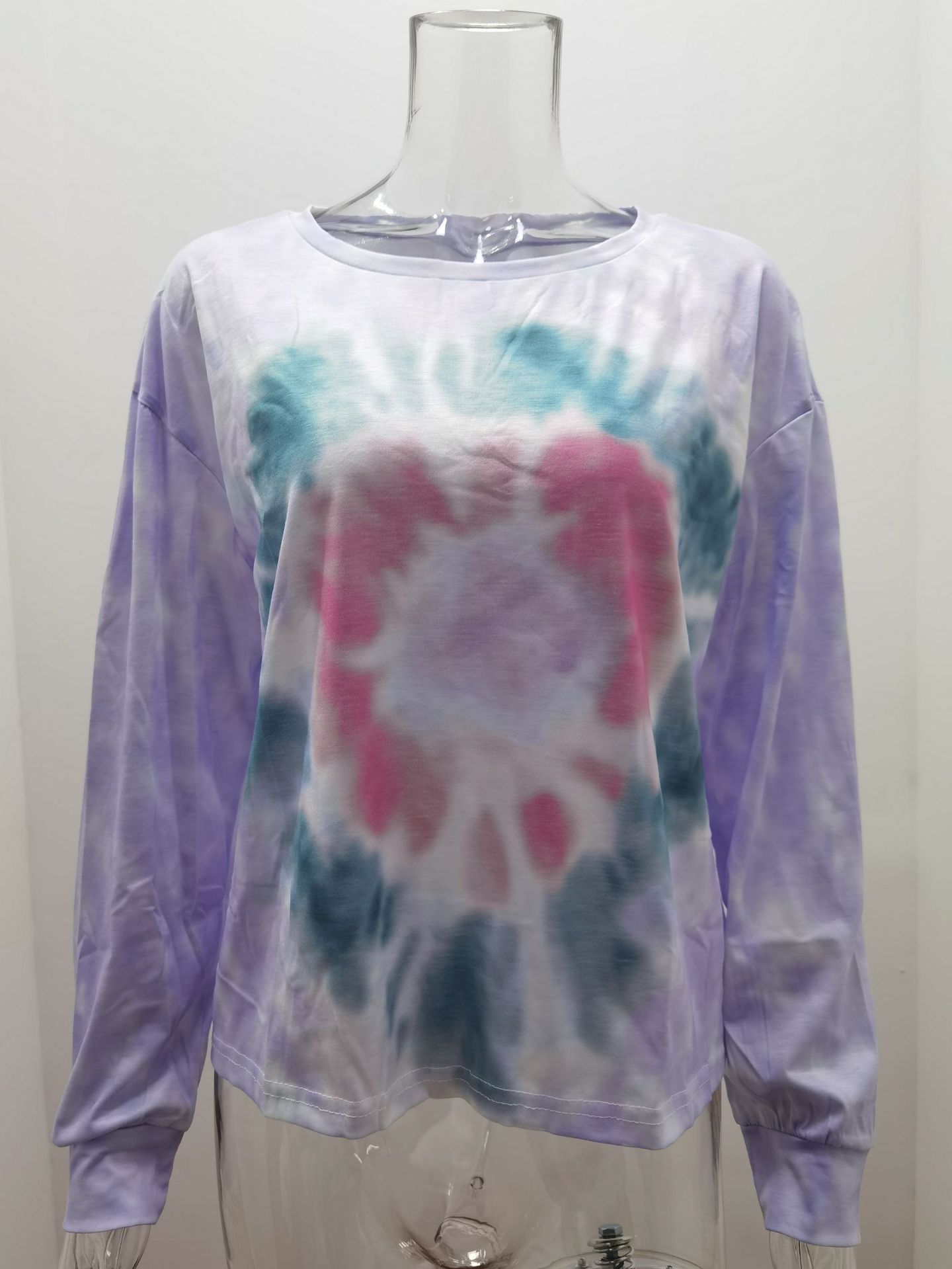 Title 2, Tie-Dye Print Crew Neck Long Sleeve Sweatshirt ...