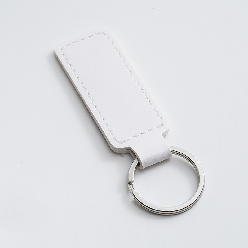 Title 12, Creative PU Leather Keychain Simple DIY Key Ring