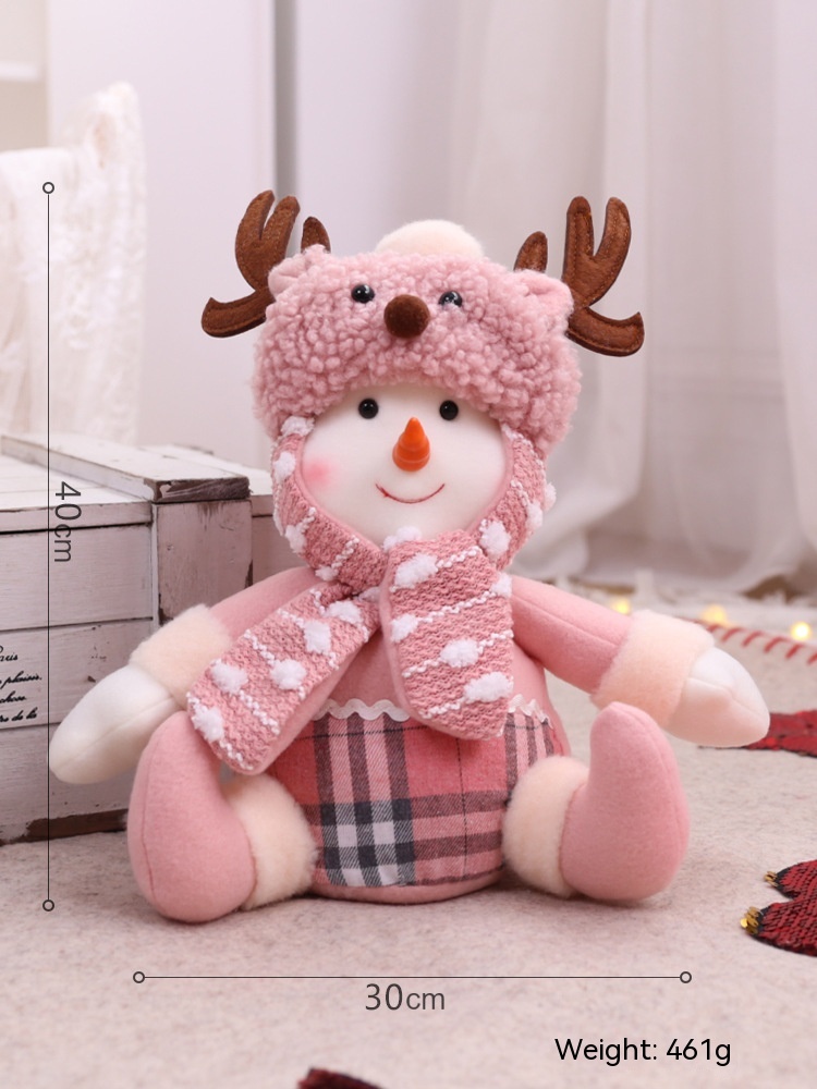 Pink Sitting Posture Snowman