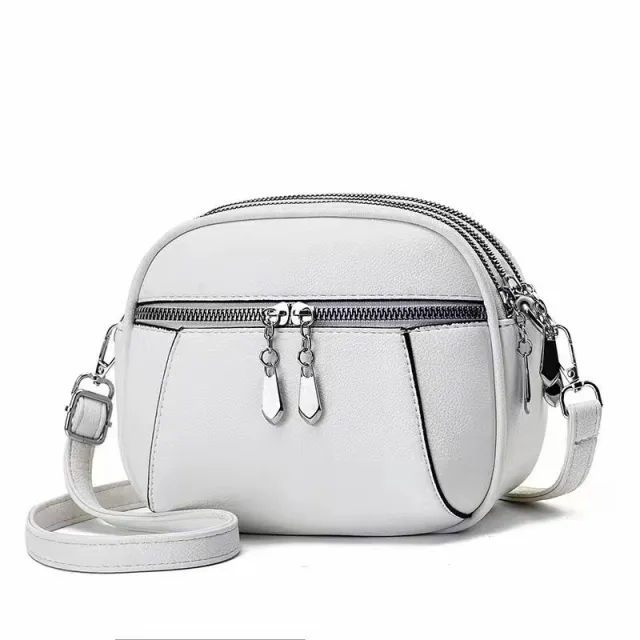 Solid Color Small Round Bag Fashion Multi pocket Large Capacity Shoulder Crossbody Bags For Women Handbags White - Shop at LoveMi