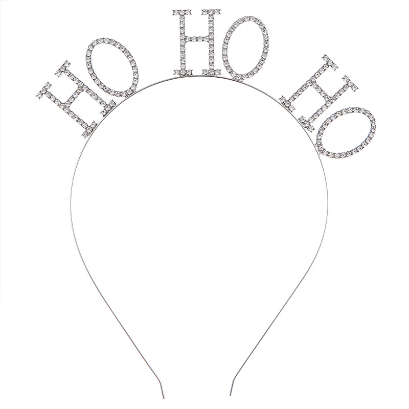 European And American Alloy Crystal Christmas Staghorn Hair Hoop Ho Ho Ho - Shop at LoveMi