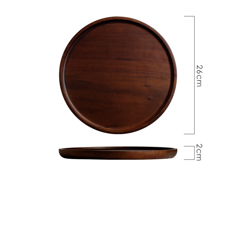 Title 6, Wooden Circular Japanese Storage Cake Tray