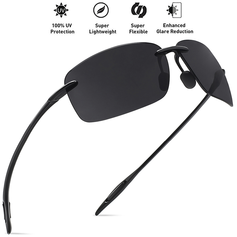 Title 7, Light Rimless TR90 Sunglasses For Men