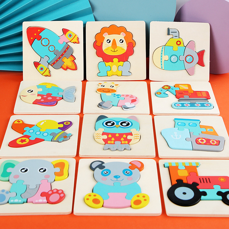 Children's Jigsaw Wooden Three-dimensional Puzzle Board Educational Toys