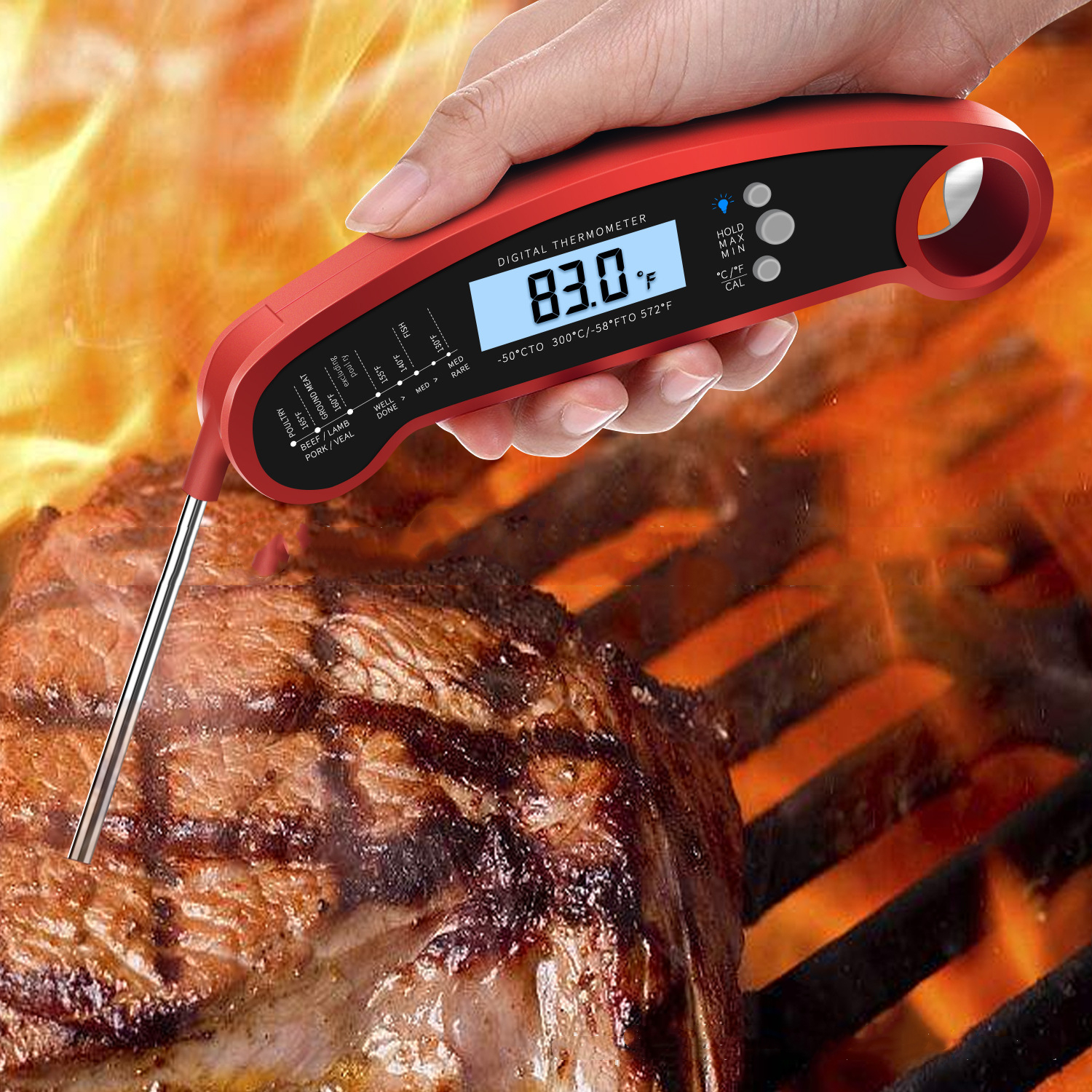 Title 4, Temperature Measurement Food Barbecue Thermometer