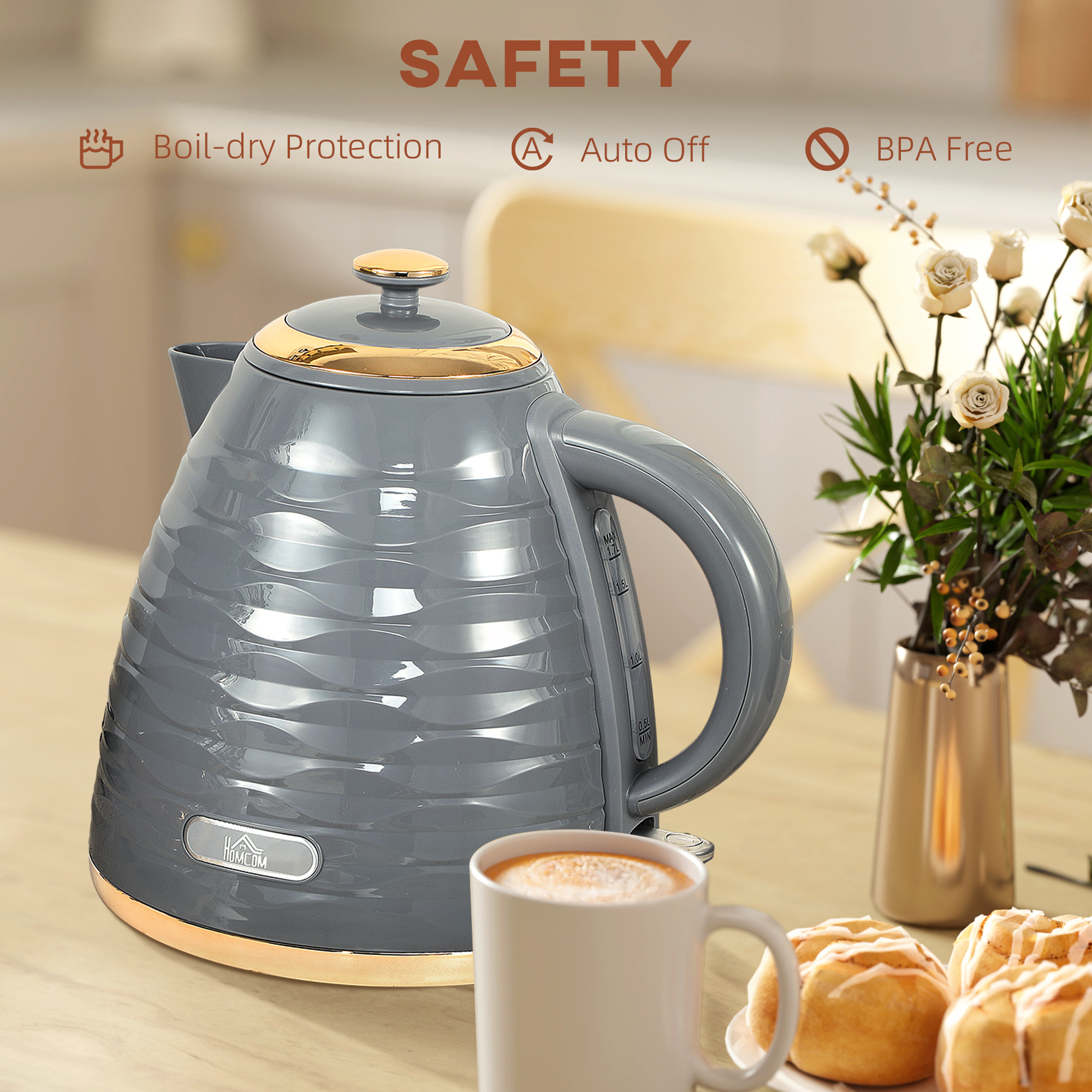 3 KW Fast Boiling Honeycomb Water Bottle - Grey