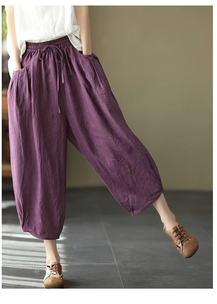 Title 4, Cotton Harem Pants Linen Loose Bloomers