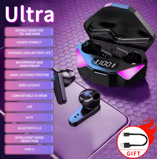 2026 New TWS Wireless Earphones With Bluetooth 5.49 Gaming Headset Sport Earbuds With LED Display Earhooks And Built In Mic