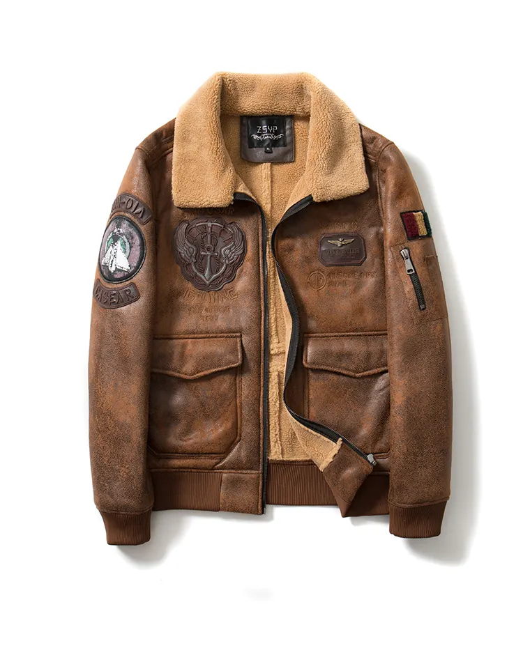 Men American Retro Lapel Plus Velvet Flight