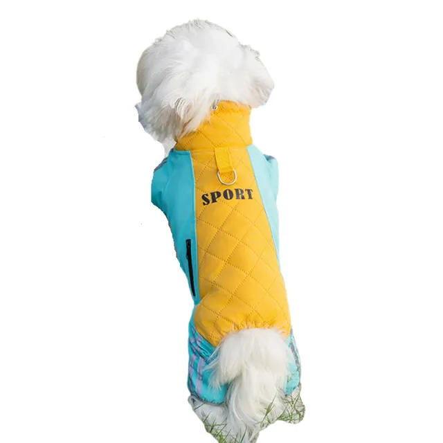 Autumn And Winter Dog Clothing Small And Medium Sized Dog West Highland Bichon Frise Down Jacket With Fleece For Warmth, Pet Four Legged Cotton Jac... Yellow - Shop at LoveMi