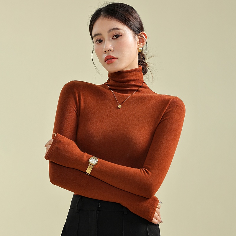 Women's Fashionable Brushed Thickened Versatile Turtleneck Top