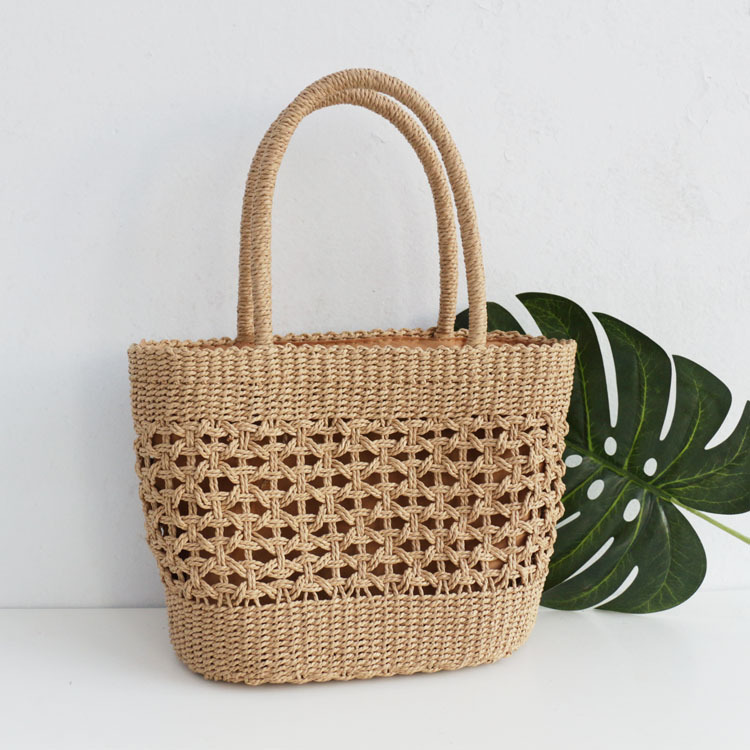 Women's Straw Woven Hollow Hand-held Woven Bag