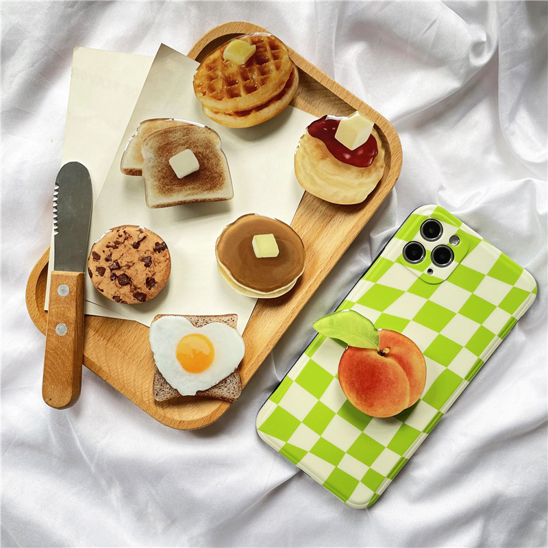 Simulation Muffin Toast Cake Epoxy Lazy Desktop Retractable Mobile Phone Holder - Image 6