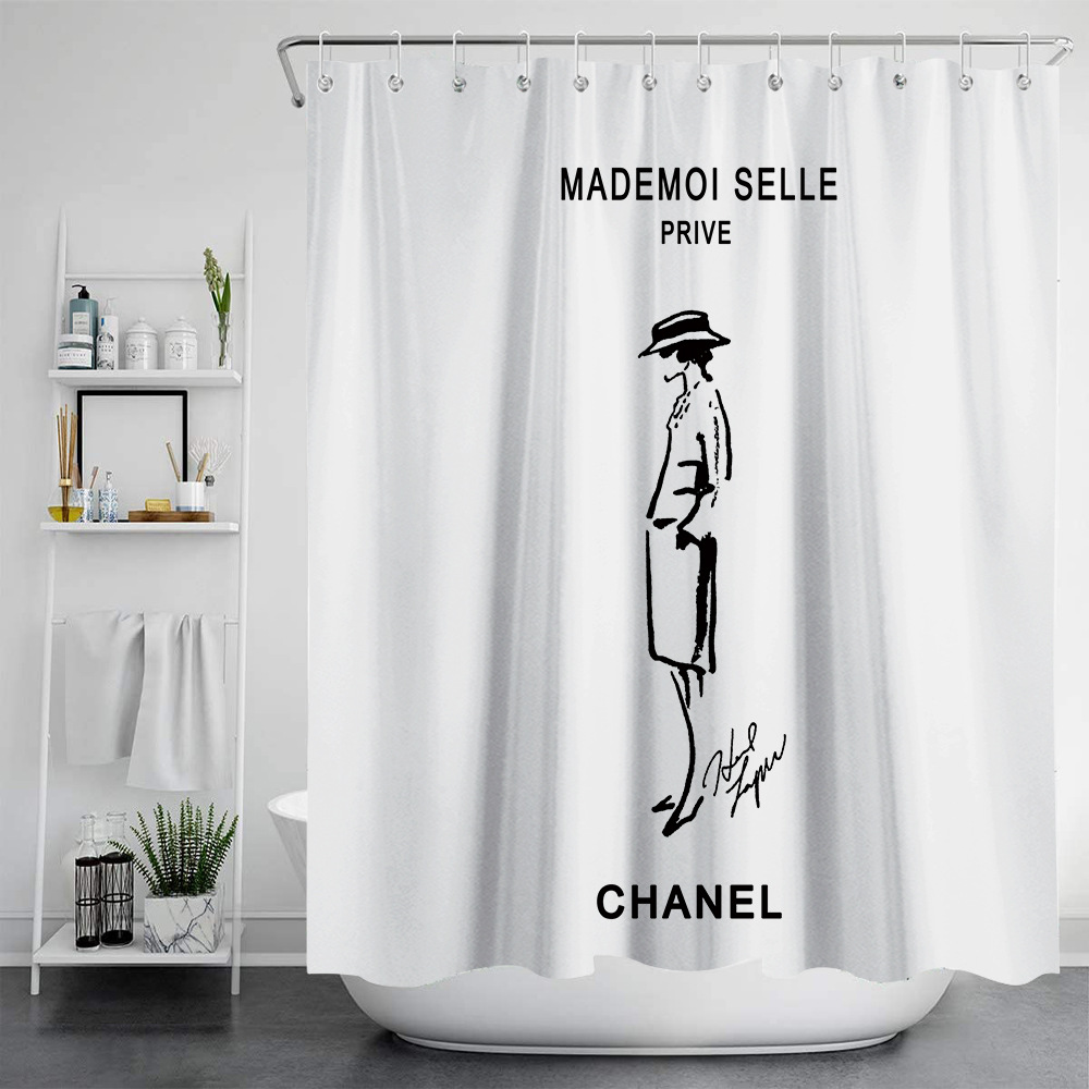 Simple Line Waterproof And Mold Proof Shower Curtain