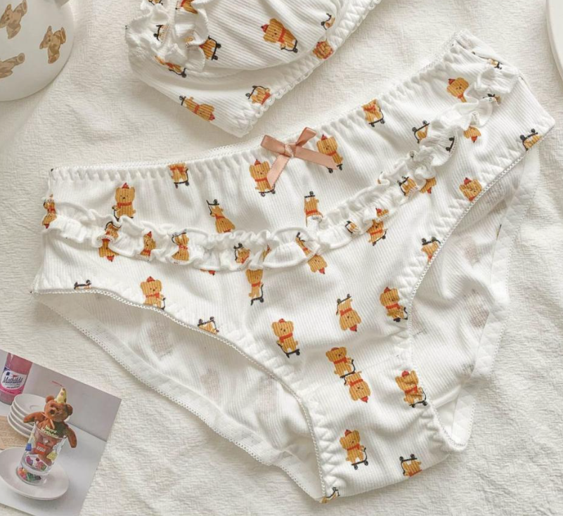 Title 4, Cartoon Cute Underwear Panties Set Women