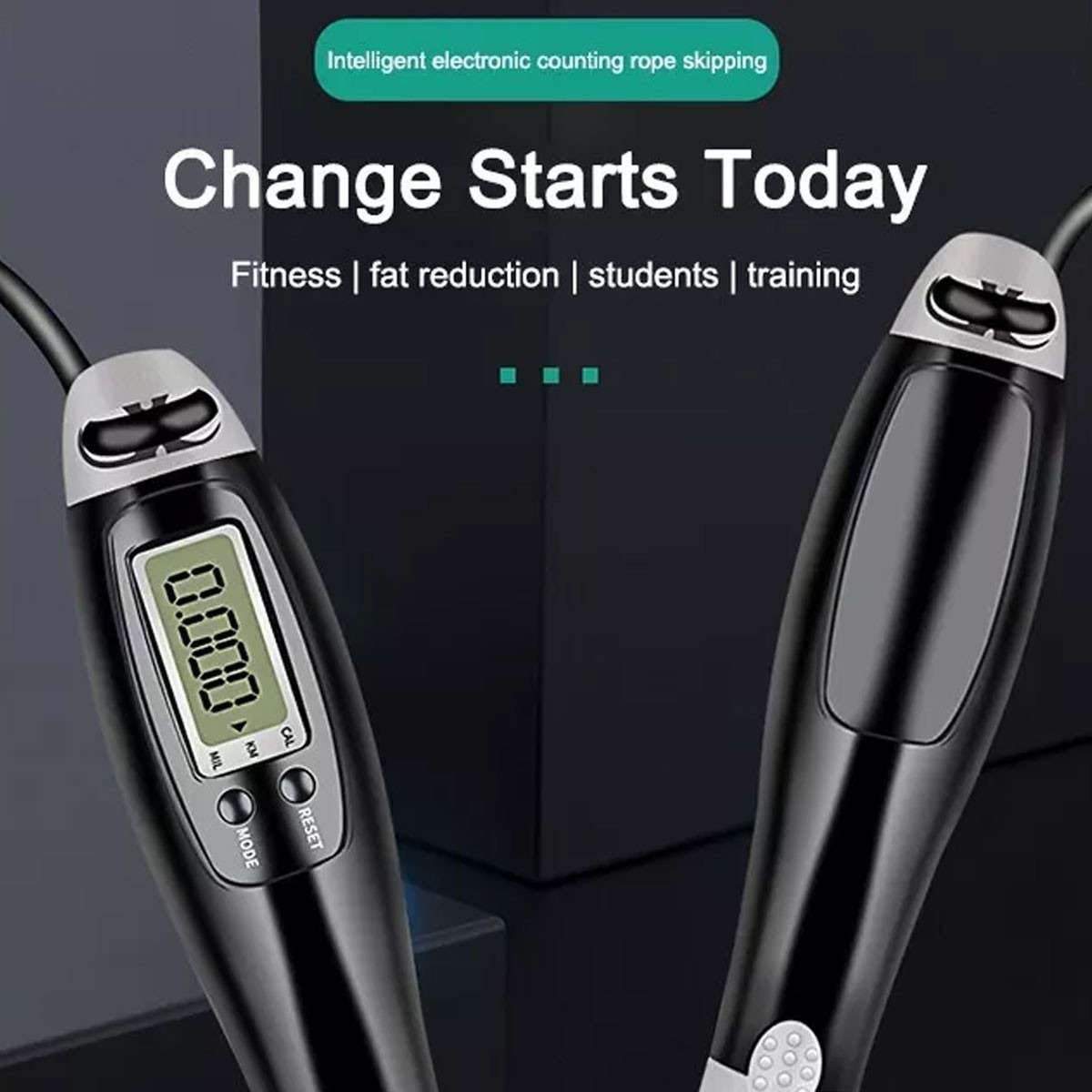 Cordless Skipping Rope With Smart Screen And Weighted Handles For Sports Fitness — image 2