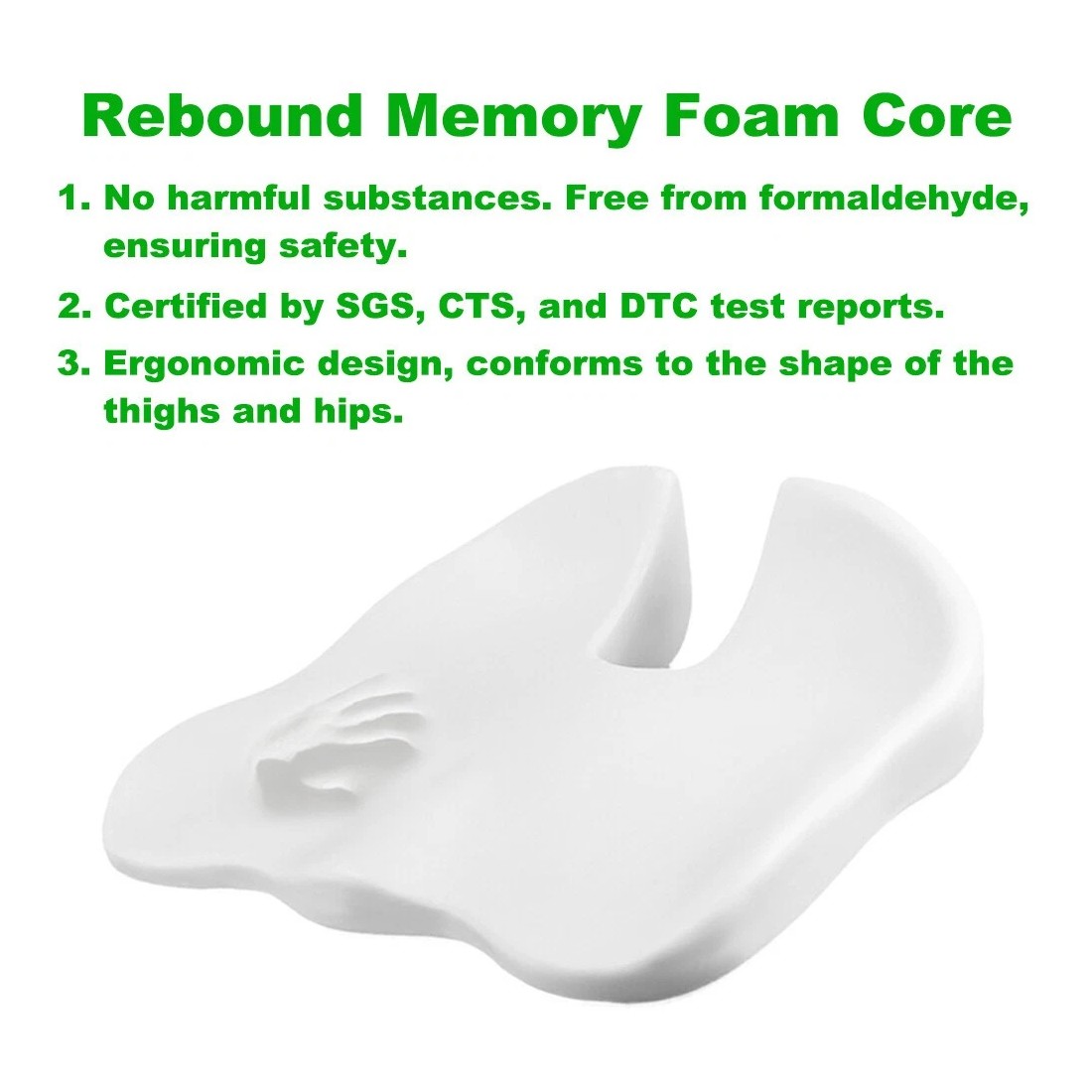 Universal Memory Foam Car Seat Cushion Driving Wedge Pad Booster Driver Pillow — image 3