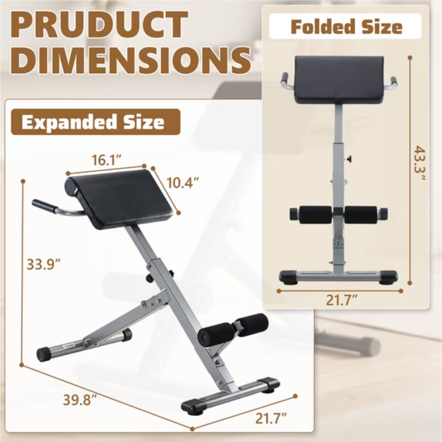 Roman Chair Hyperextension Bench, Adjustable Back Extension Machine, Foldable, Heavy Duty Frame For Glutes, Hamstrings And Core image 4