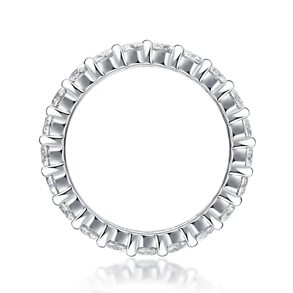 S925 Silver 2.7g Platinum Plated Moissanite Eternity