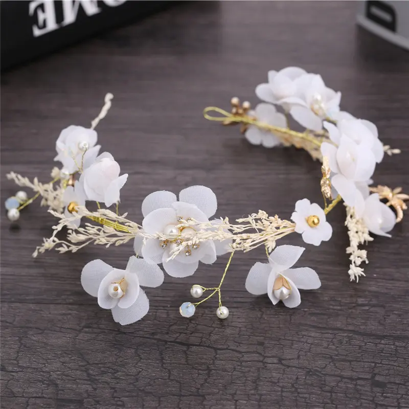 Wedding Headdress Full of Gypsophila Dried Flowers Forest Hair