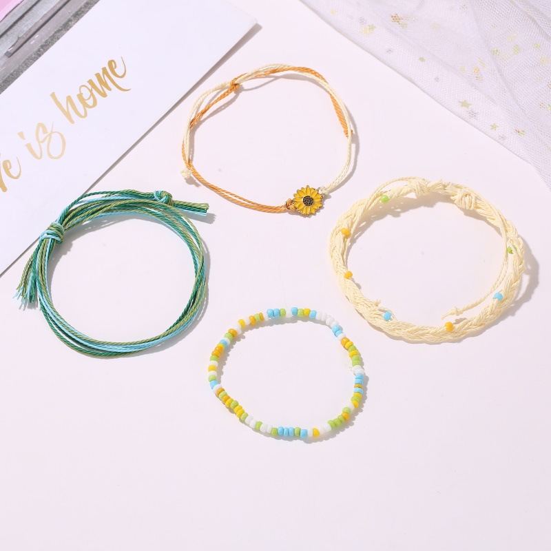 Set Jewelry Cross-border Hot-selling Small Daisy Wax Thread