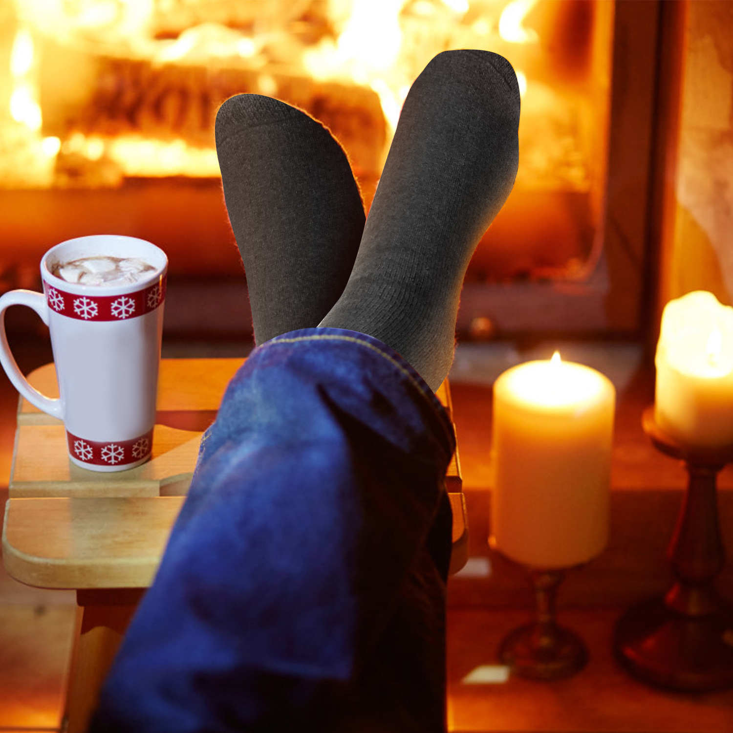 3 Color Options -- 3 Pairs Men Warm Wool Socks Soft Cozy Winter Thermal Socks For Men Thick Heat-Trapping Moisture Wicking Socks Indoor Outdoor — foto 14